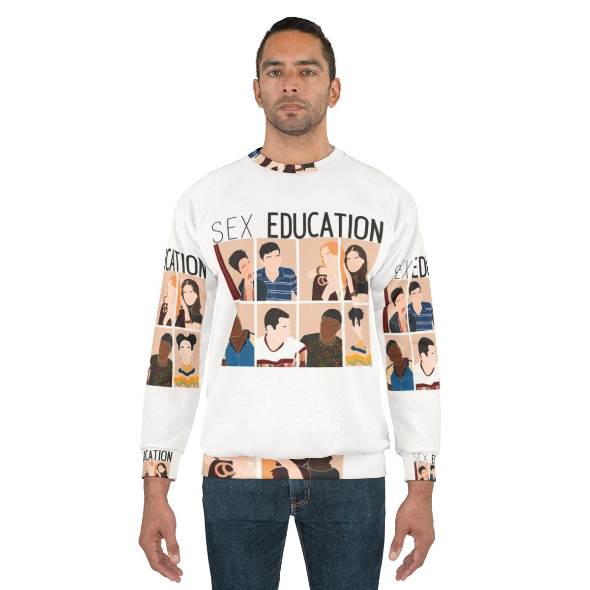 Sex Education Cast Sweatshirt featuring Maeve Wiley and Otis Milburn - men