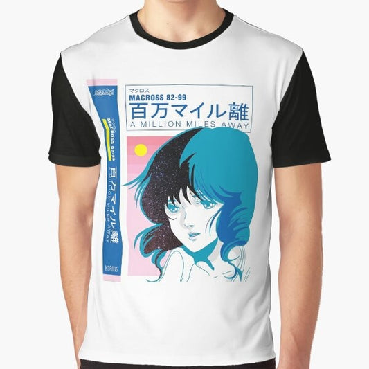 Vaporwave aesthetic "A Million Miles Away" graphic design t-shirt