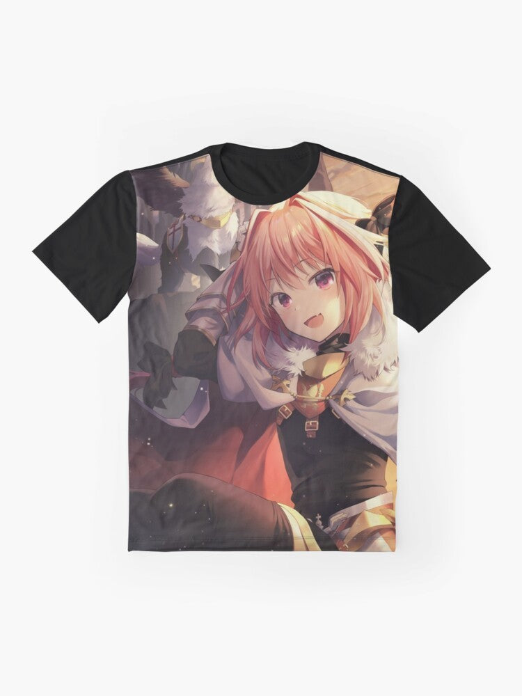 Fate Grand Order Saber anime character graphic t-shirt - Flat lay