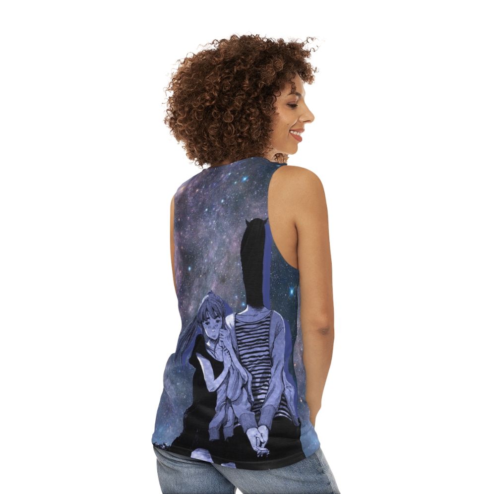 Starry sky unisex galaxy print tank top - women back