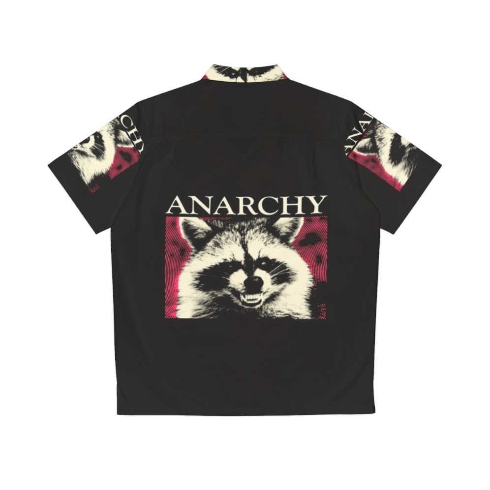 Anarchy raccoon in pink Hawaiian shirt design - Back