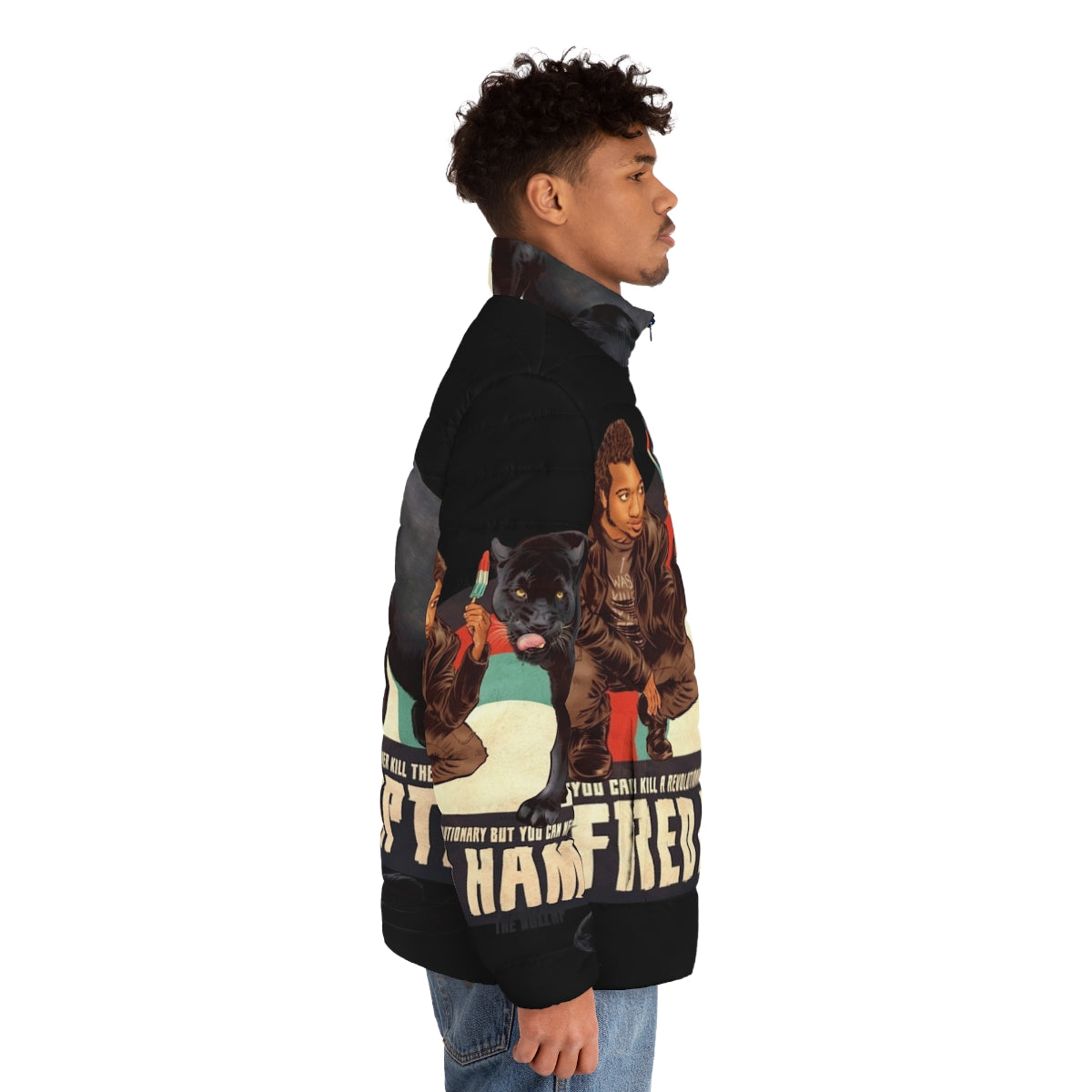 Dollop Fred Hampton Puffer Jacket - Stylish Streetwear for Winter - men side right