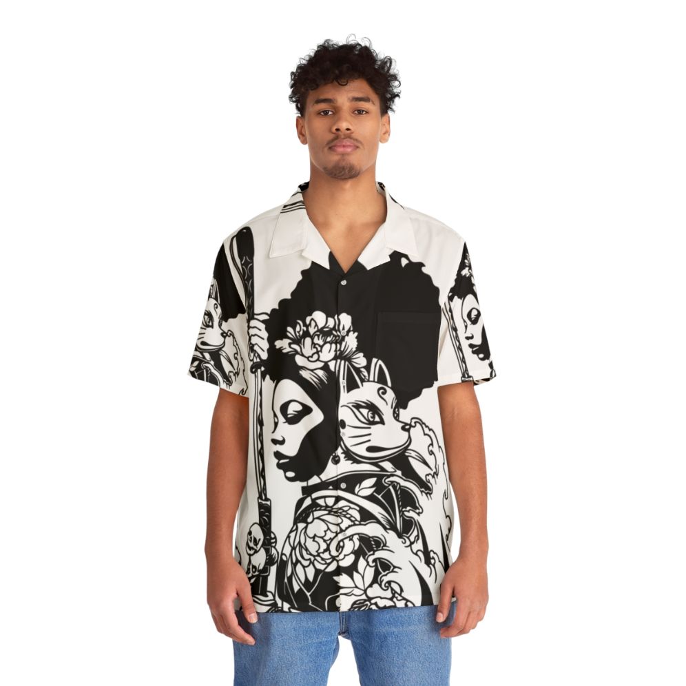 Afua Asantewaa Hawaiian Shirt featuring afro-caribbean tropical design - Lifestyle