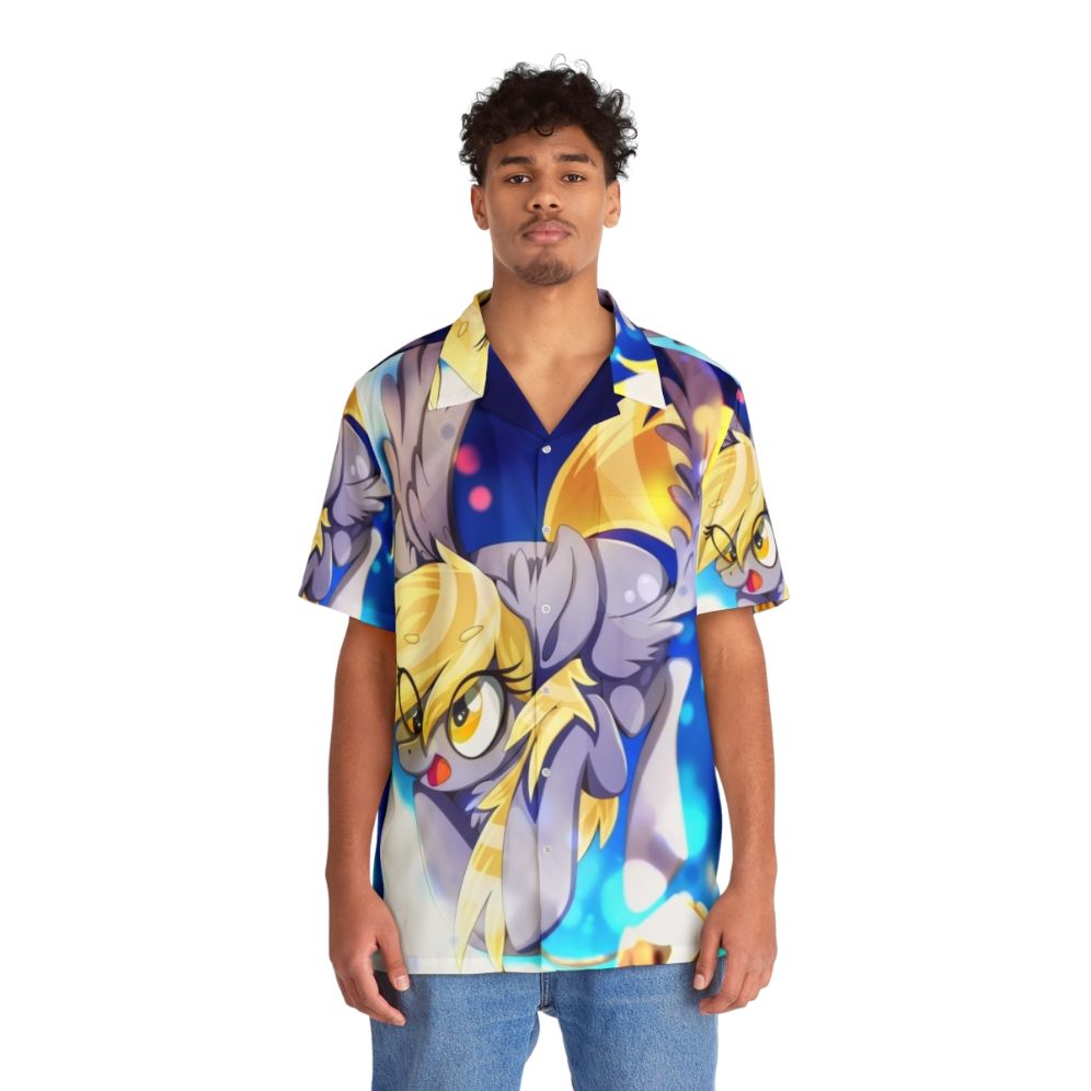 Derpy Hooves Hawaiian Shirt featuring a My Little Pony Pegasus character - People Front