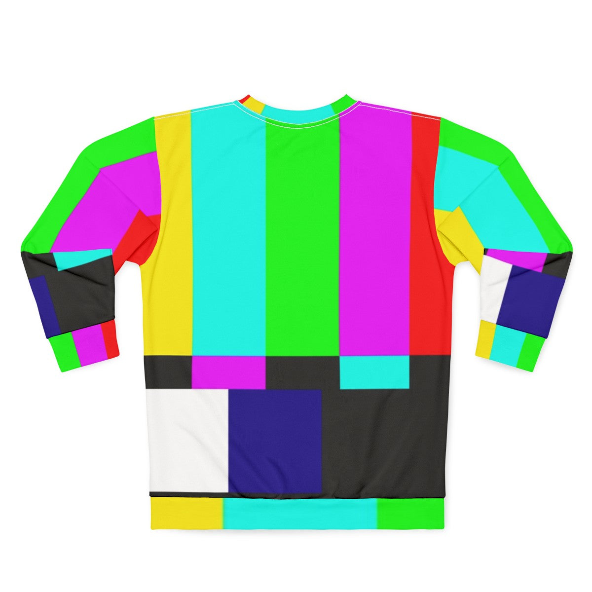 SMPTE Color Bars Sweatshirt with Colorful Stripes - Back