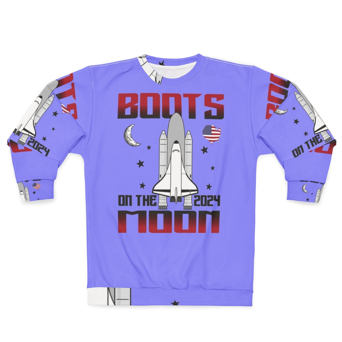 Boots on the Moon 2024 Space Force Sweatshirt with Funny Shoe Quotes