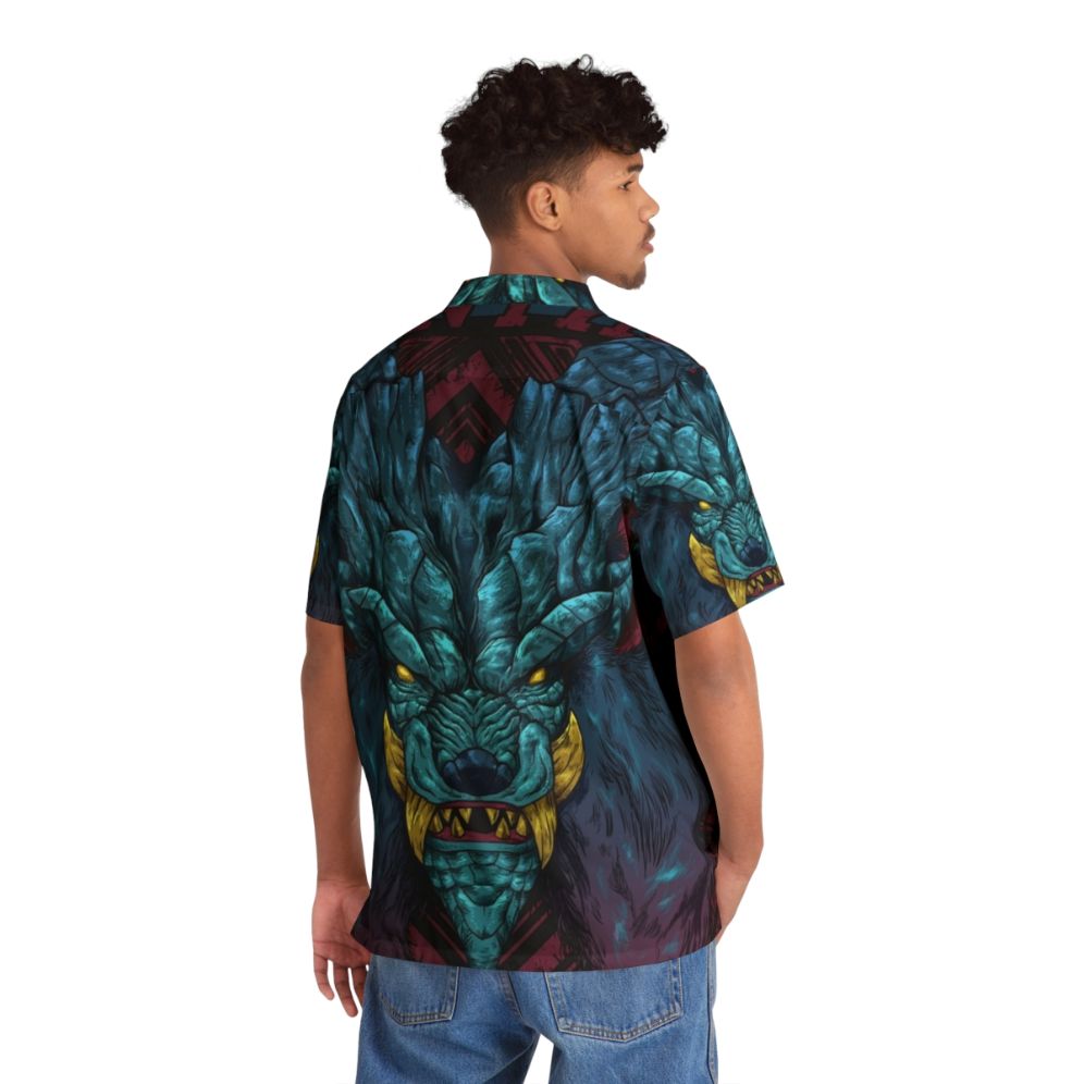 Hunting Club Lunastra Hawaiian Shirt featuring a dragon design - People Back