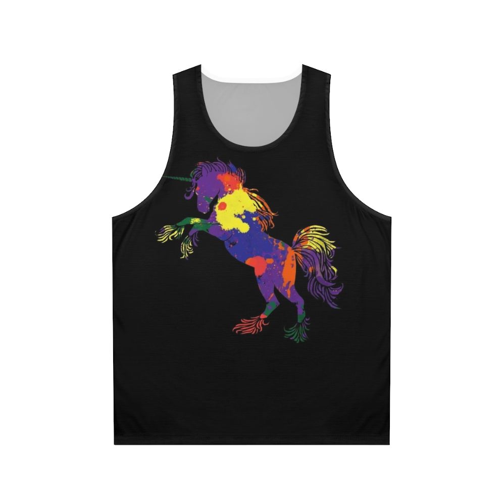 Colorful rainbow unicorn unisex retro 80s tank top