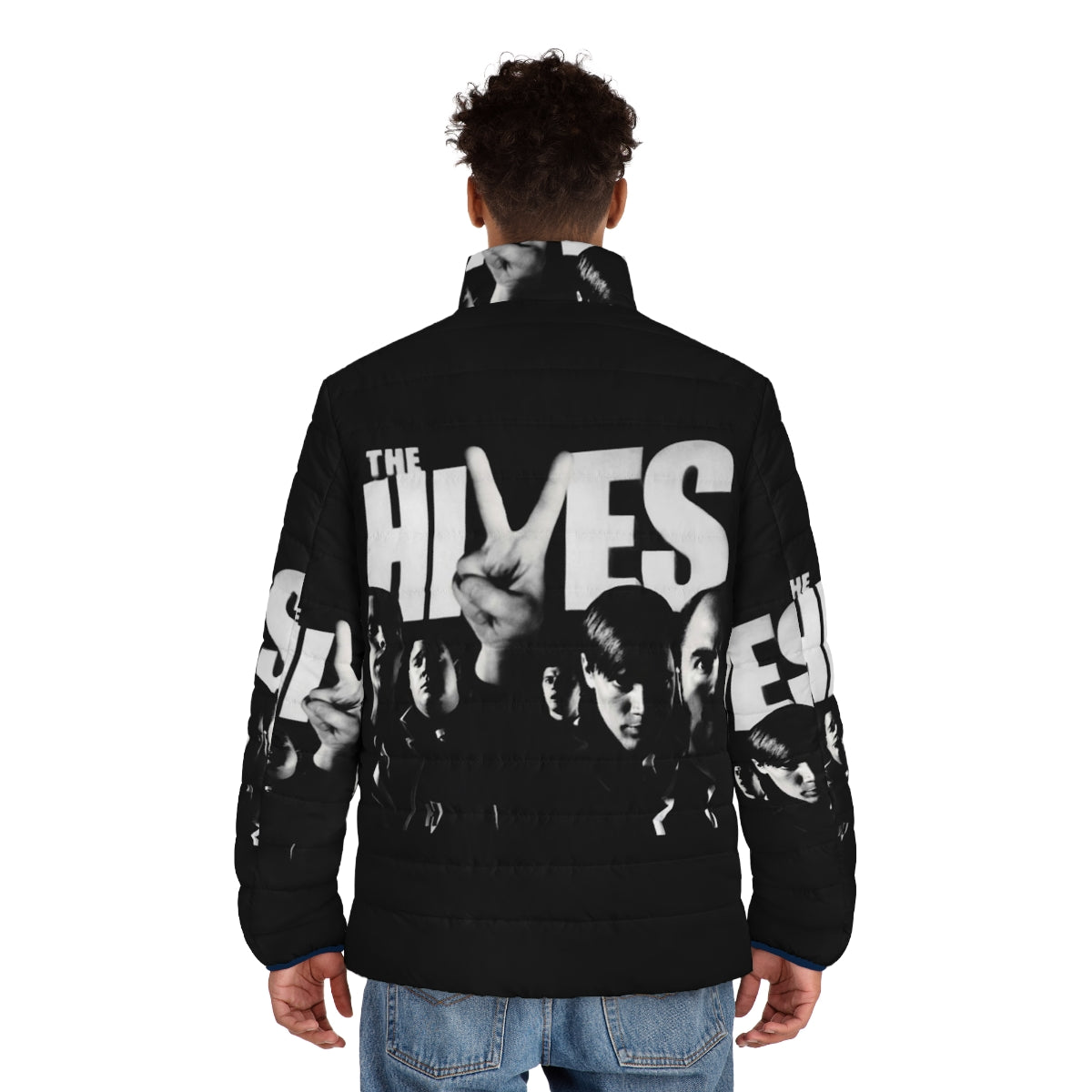 The Hives Vintage Puffer Jacket featuring band inspired design - men back