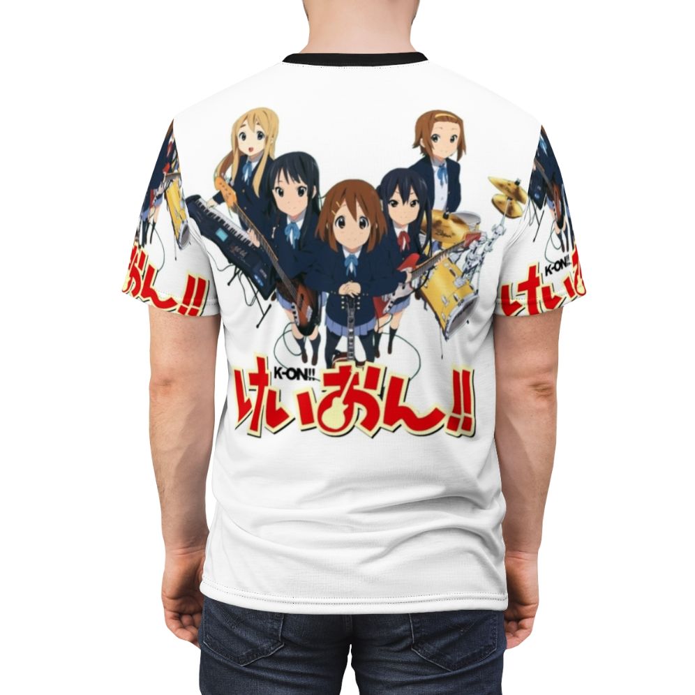 A stylish t-shirt featuring a subtle, anime-inspired design inspired by the popular K-On series. - men back