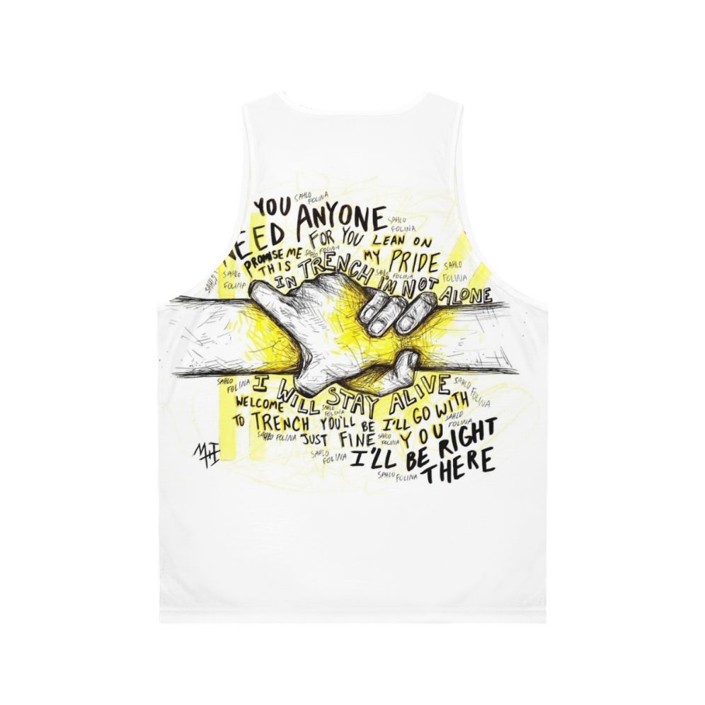 Unisex tank top with inspirational words of hope design - Back