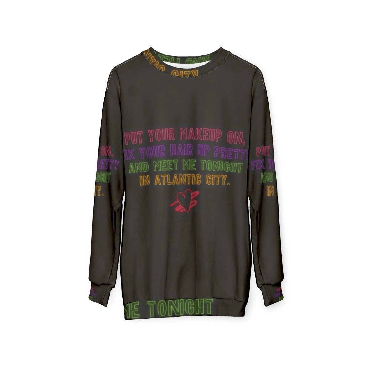 Atlantic City Sweatshirt with Bruce Springsteen Lyrics - hanging