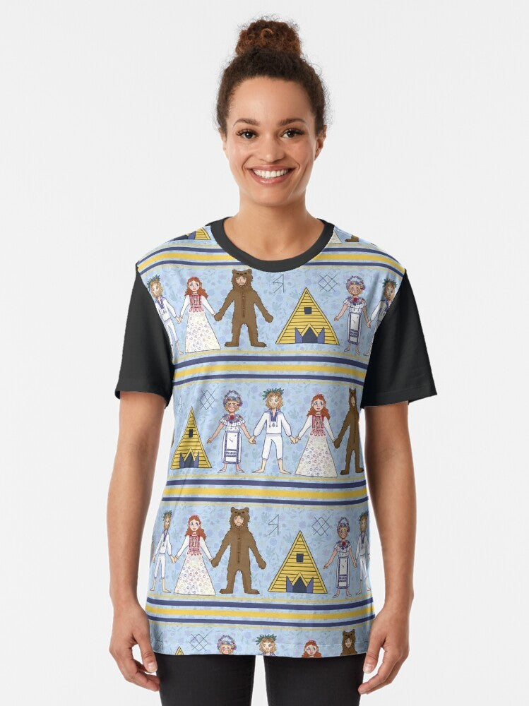 Midsommar A24 graphic t-shirt featuring a detailed pattern inspired by the film - Women