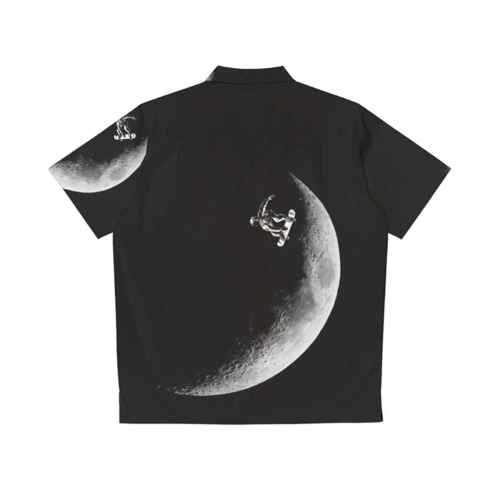 Astronaut skateboarding on the moon against a galaxy background - Back