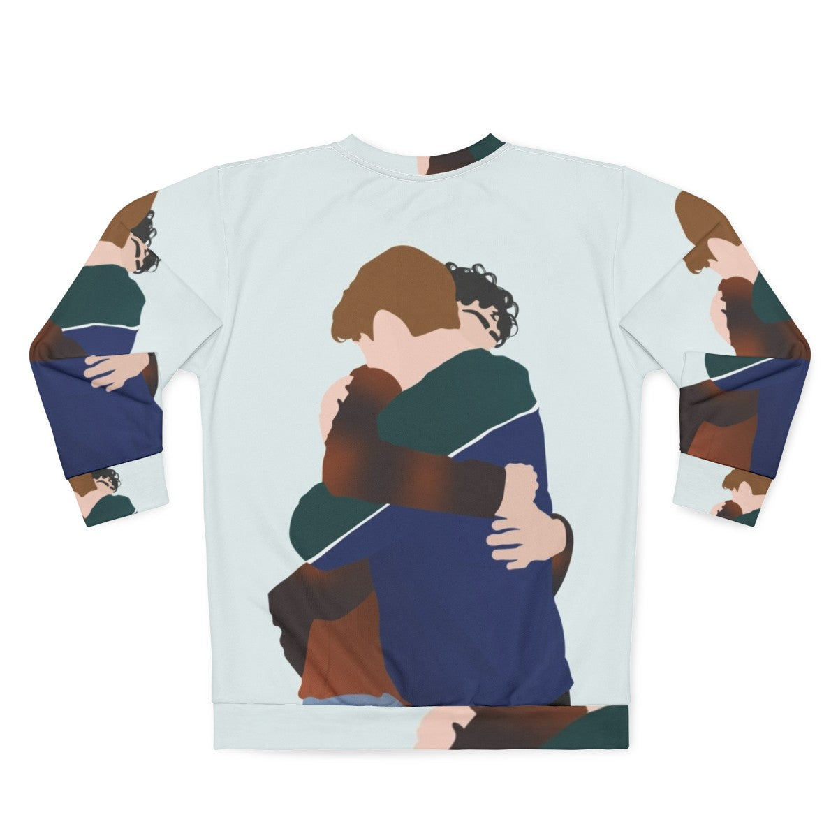 Heartstopper inspired sweatshirt featuring characters Nick Nelson and Charlie Spring hugging - Back