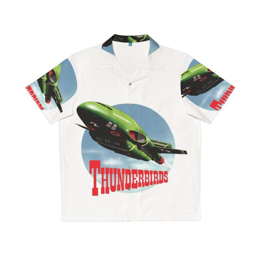 Thunderbird 2 inspired Hawaiian shirt with Thunderbirds classic TV show characters