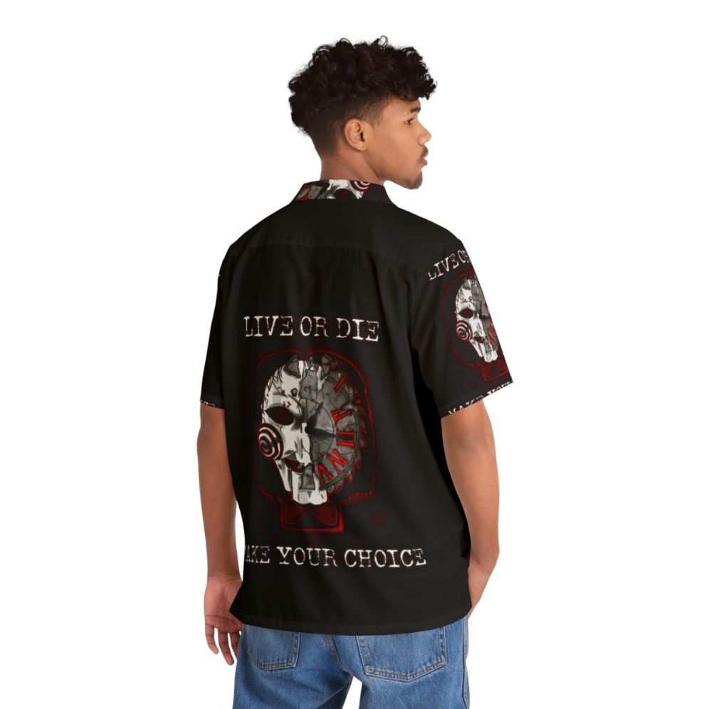 Jigsaw Saw Horror Hawaiian Shirt with John Kramer Fan Art - People Back