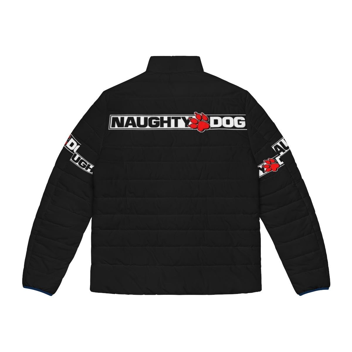 Naughty Dog Puffer Jacket, a warm and fashionable dog coat - Back