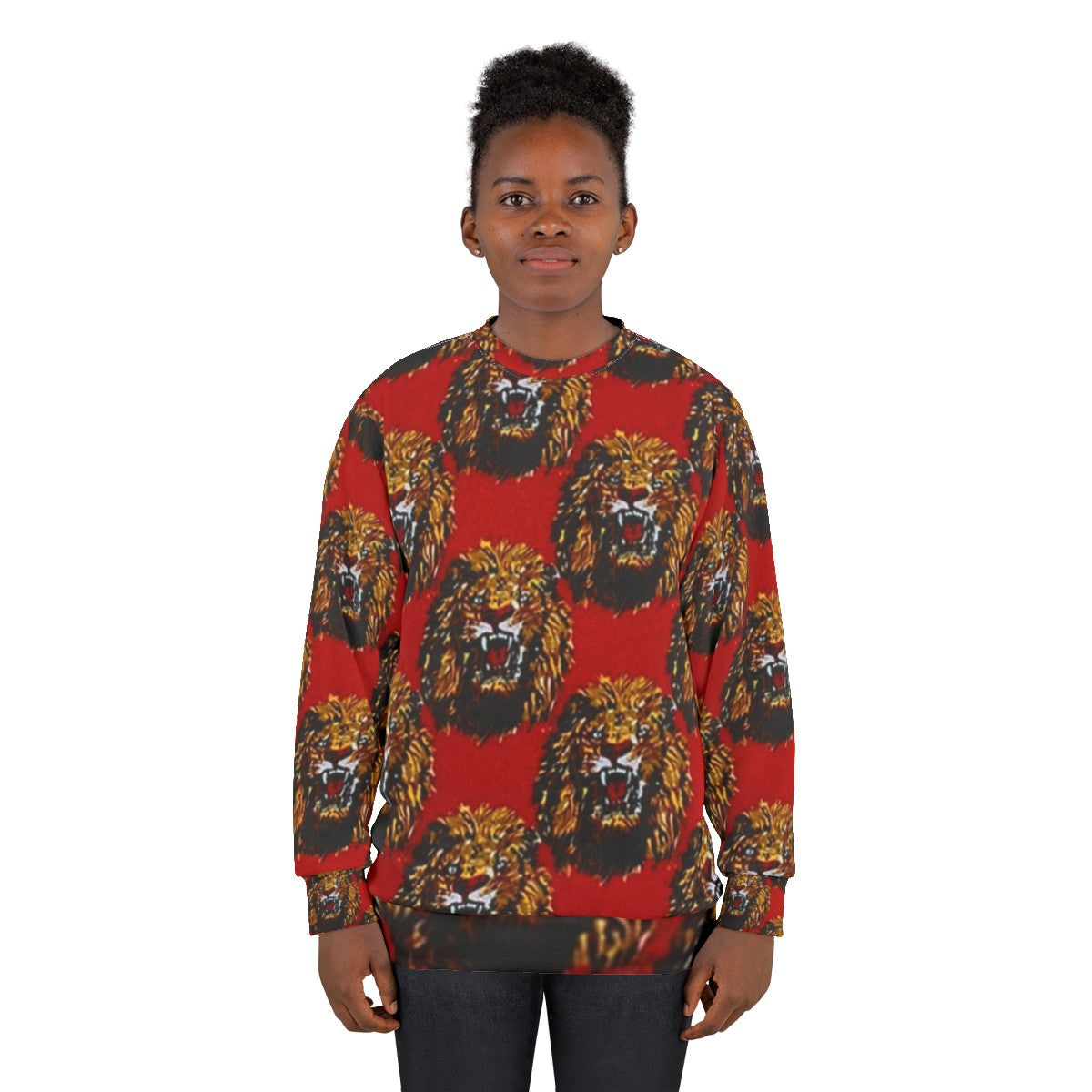 Igbo Culture Lion Head Graphic Sweatshirt - women