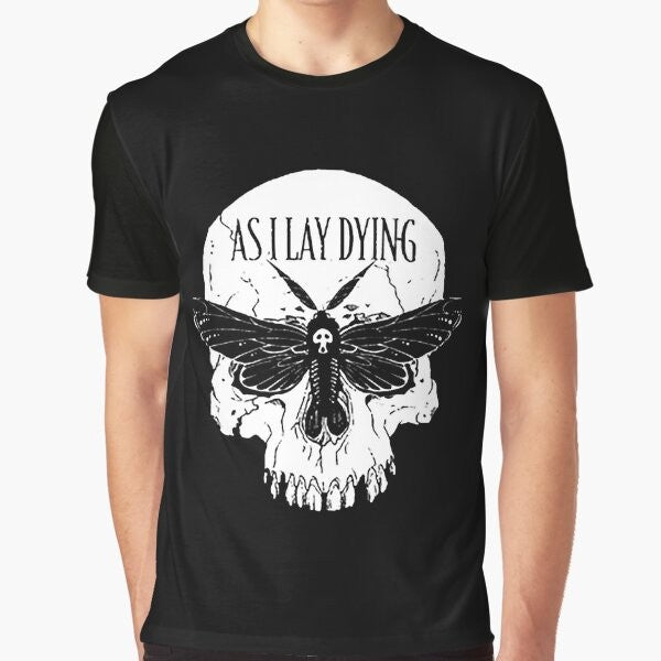 Awakened I Lay Dying metalcore butterfly graphic t-shirt