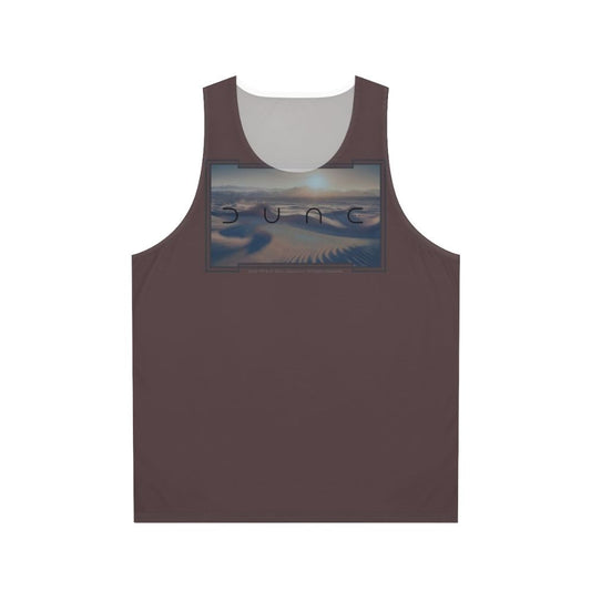 Dune-inspired unisex tank top with desert landscape design