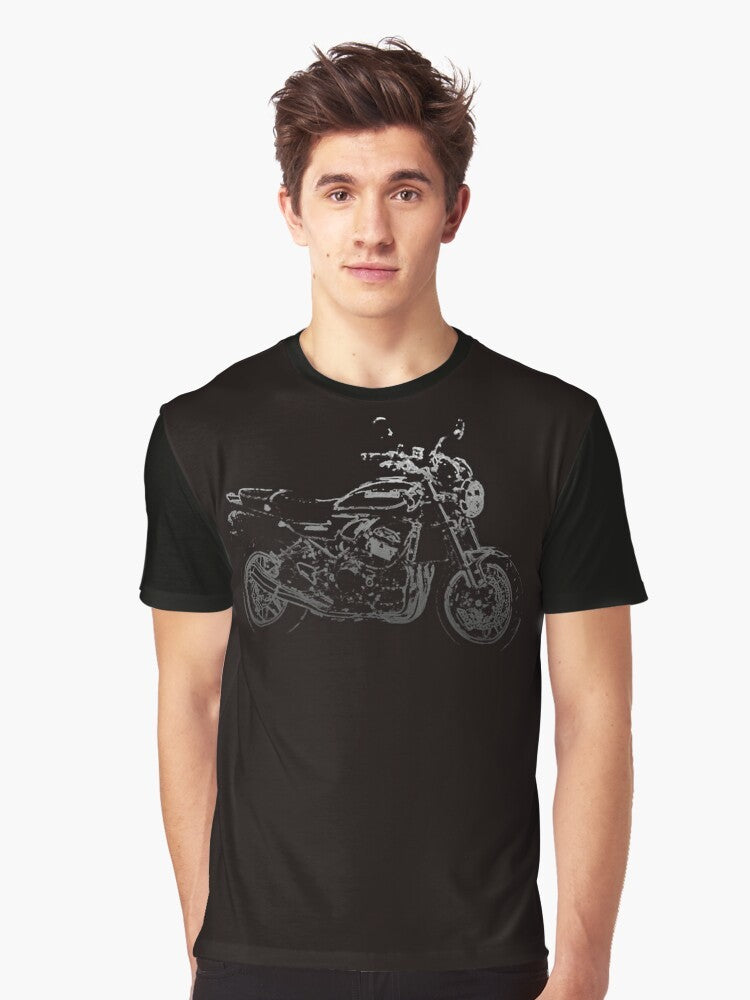 Kawasaki Z900RS Motorcycle Silhouette Graphic T-Shirt - Men