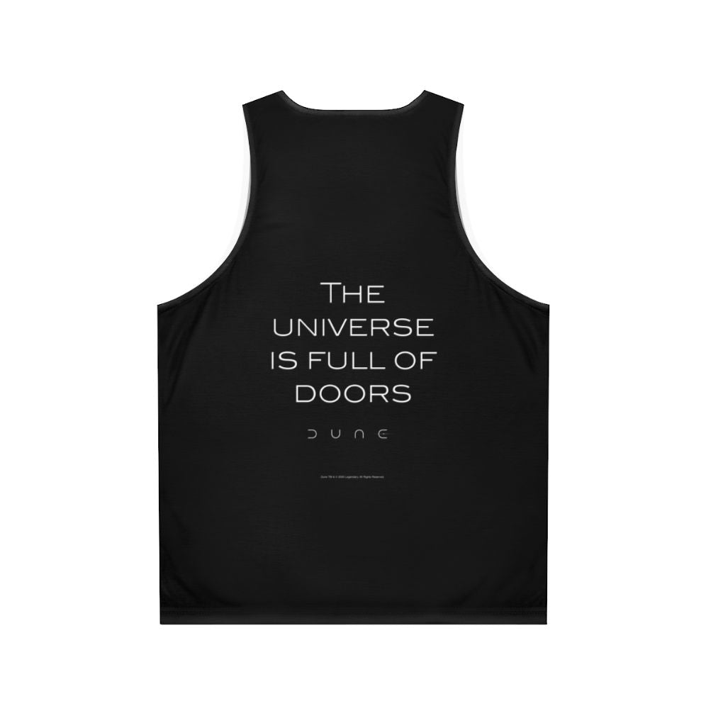 Unisex tank top featuring a dune-inspired universe design - Back