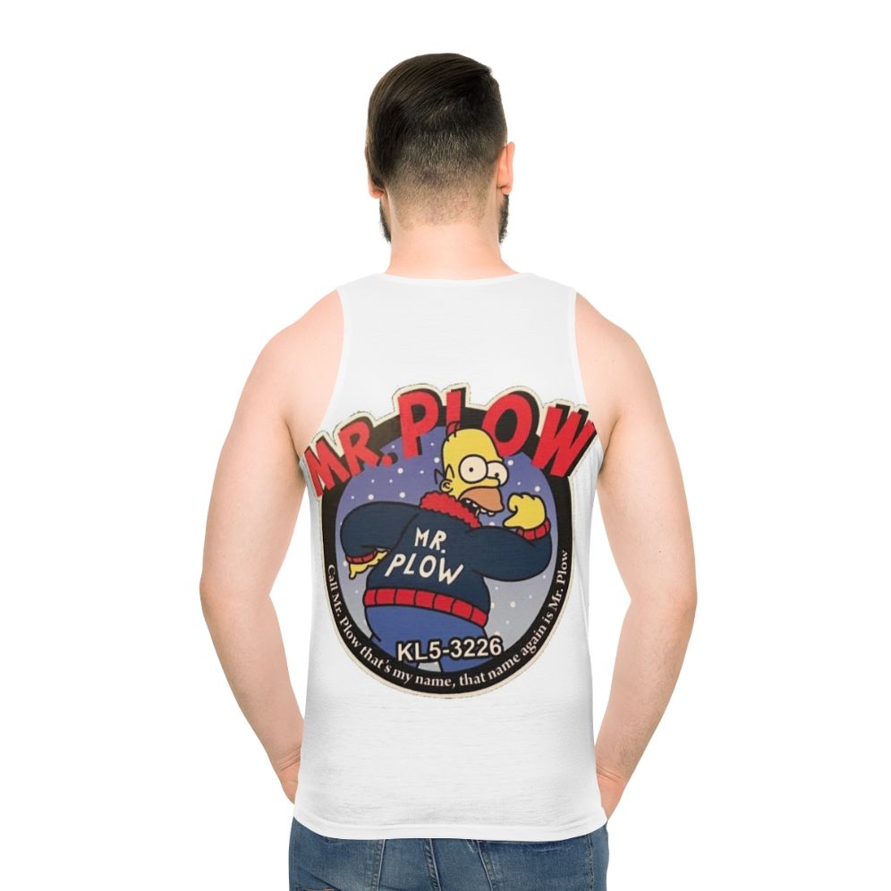 Retro snow plow unisex tank top - men back