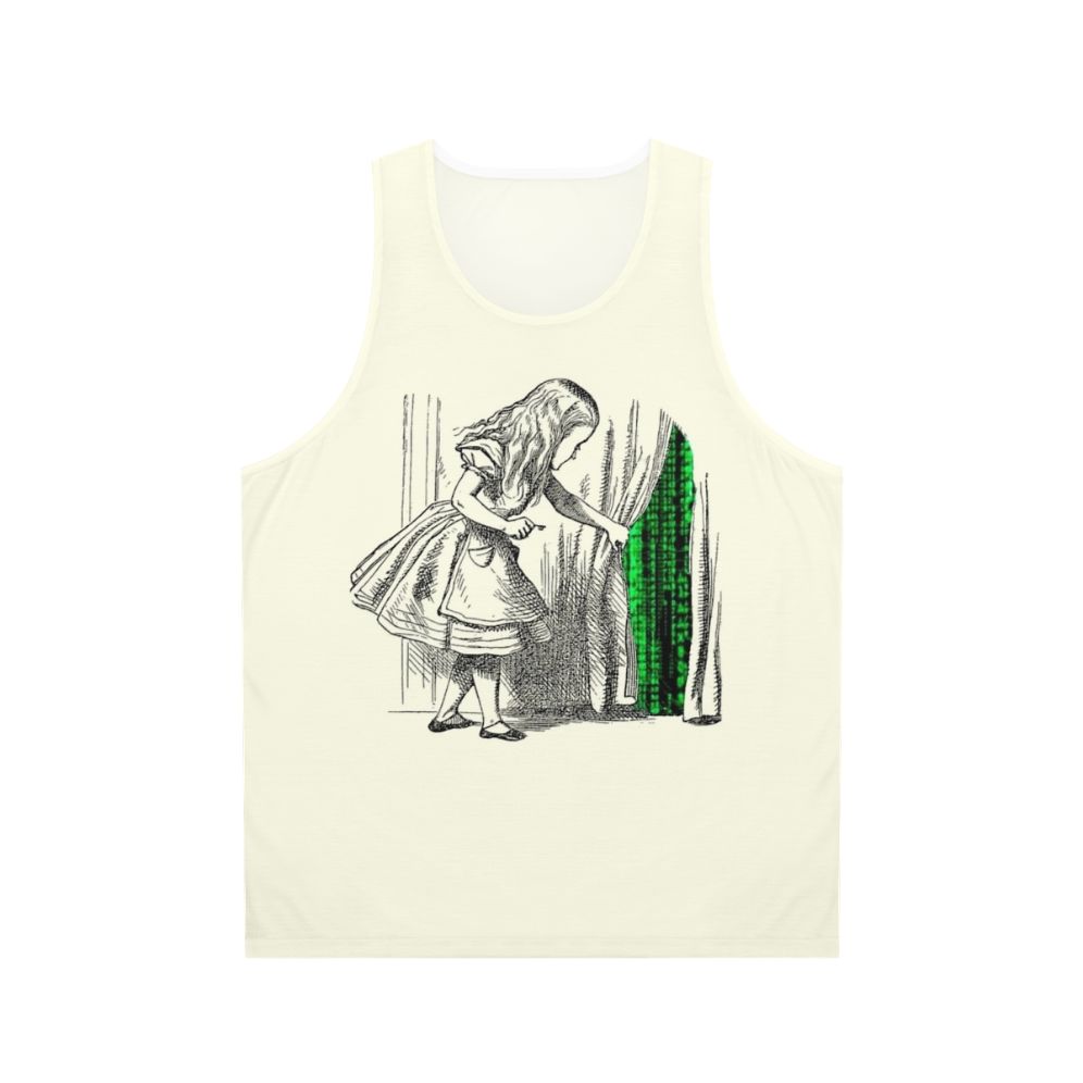 Follow the White Rabbit Matrix-Inspired Unisex Tank Top