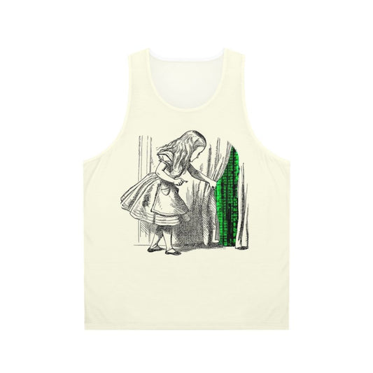 Follow the White Rabbit Matrix-Inspired Unisex Tank Top