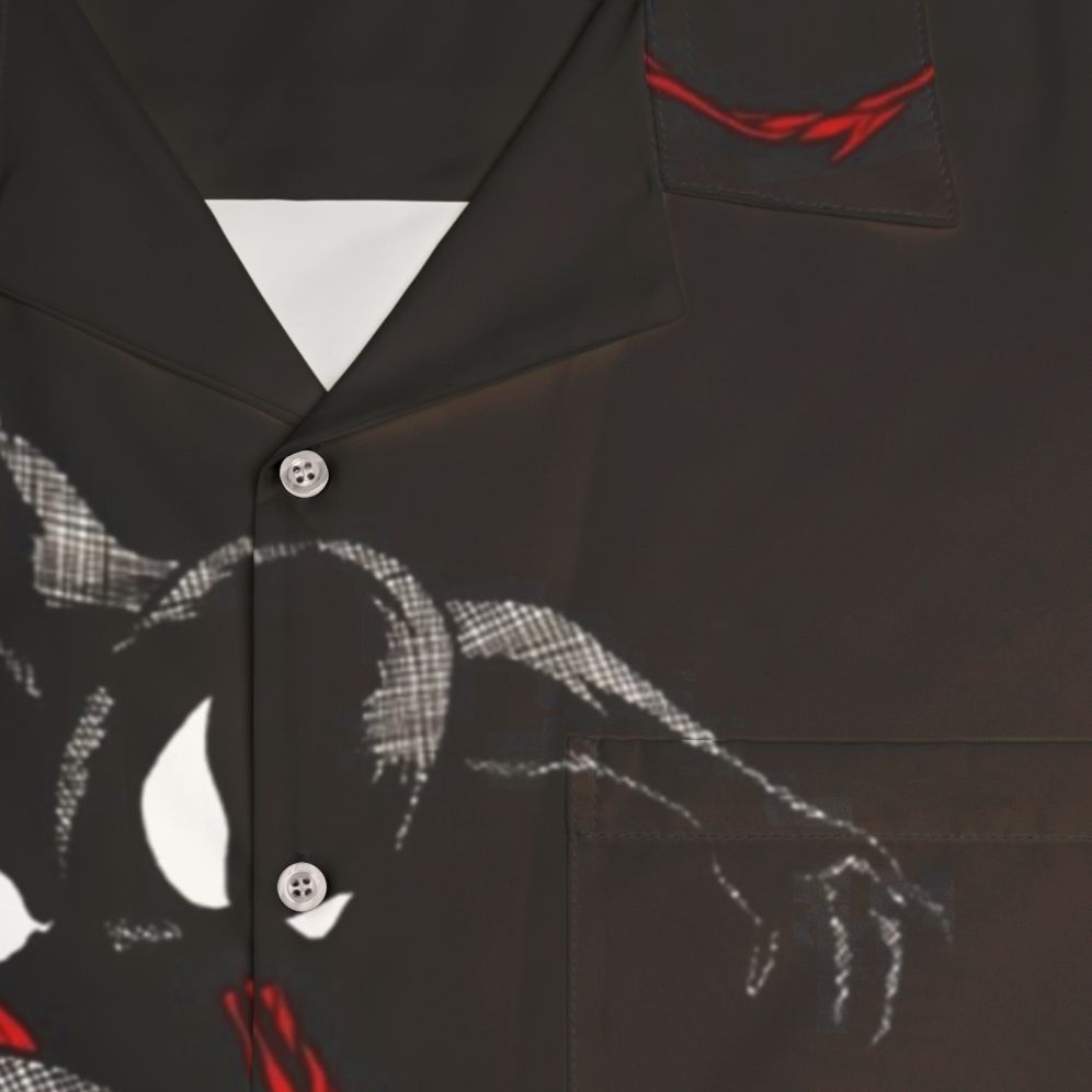 Carnage Hawaiian Shirt with Spiderman Inspired Marvel Comic Book Superhero Design - Detail