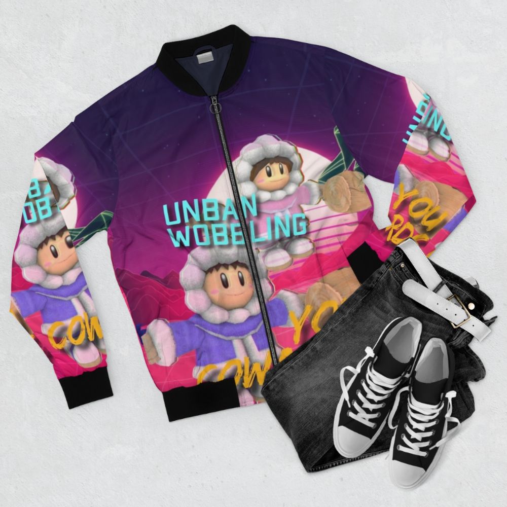 Ice Climbers Wobbling Bomber Jacket - Flat lay