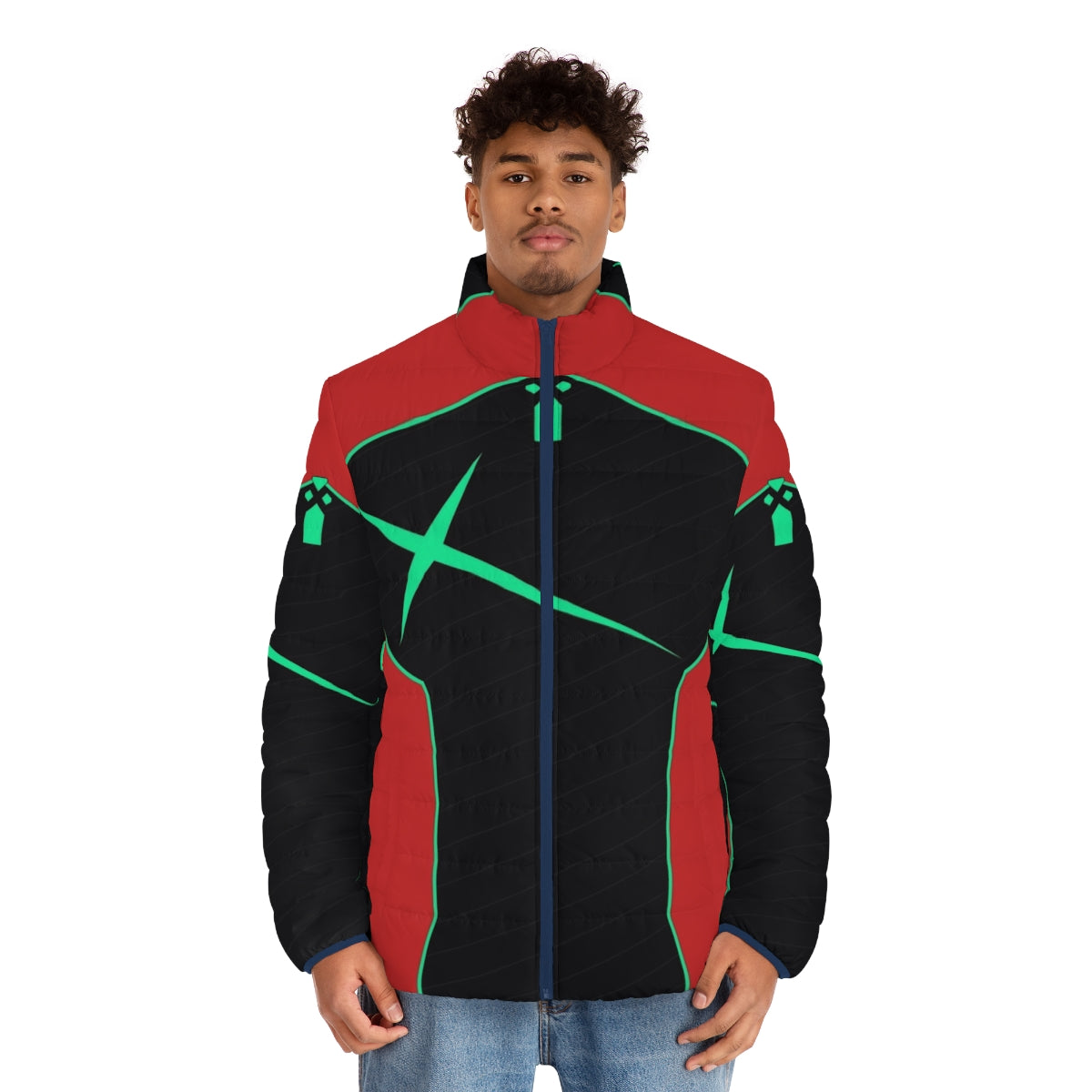 Xenoblade Pyra Pro Swimmer Puffer Jacket featuring anime character Pyra - men front