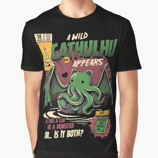 Cthulhu Cat Graphic T-Shirt - Lovecraft Horror Tee