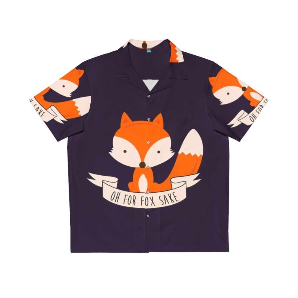 Colorful Hawaiian shirt featuring a playful fox print design