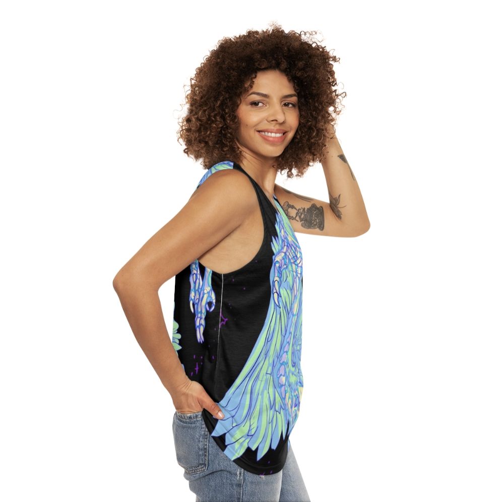 Archaeopteryx dinosaur glow-in-the-dark unisex tank top - women side