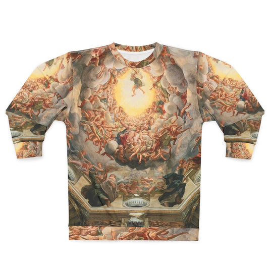 Sistine Chapel ceiling sweatshirt featuring Michelangelo's renaissance art