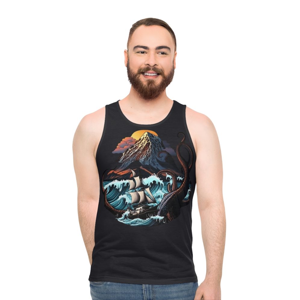 Unisex tank top featuring mythical sea creatures design - men