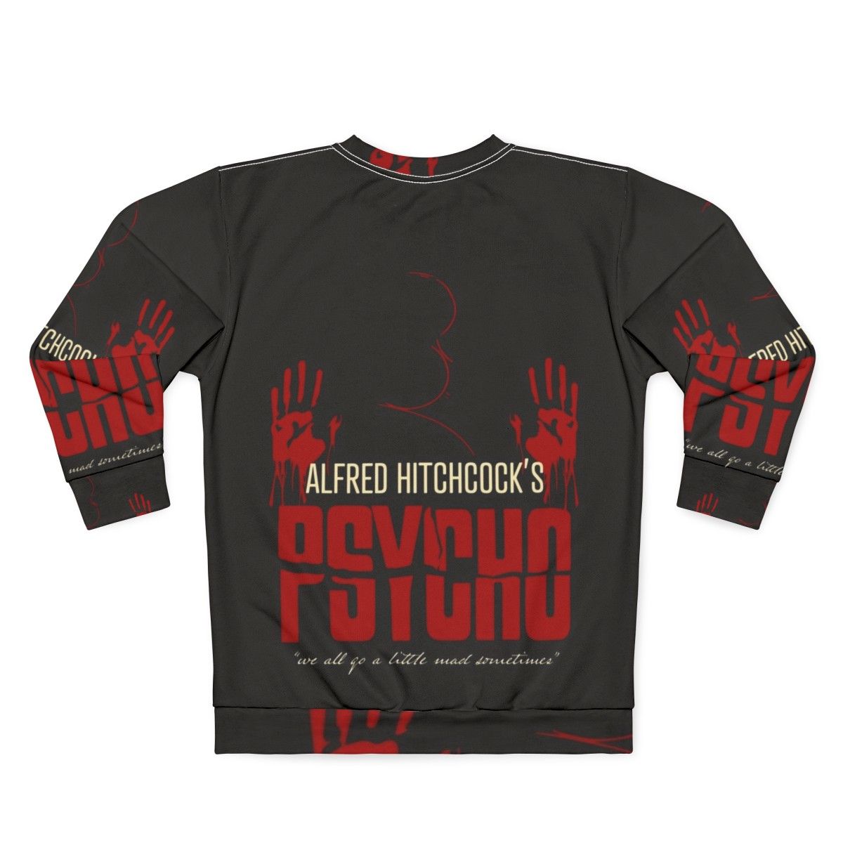 Alfred Hitchcock Psycho Movie Themed Sweatshirt - Back