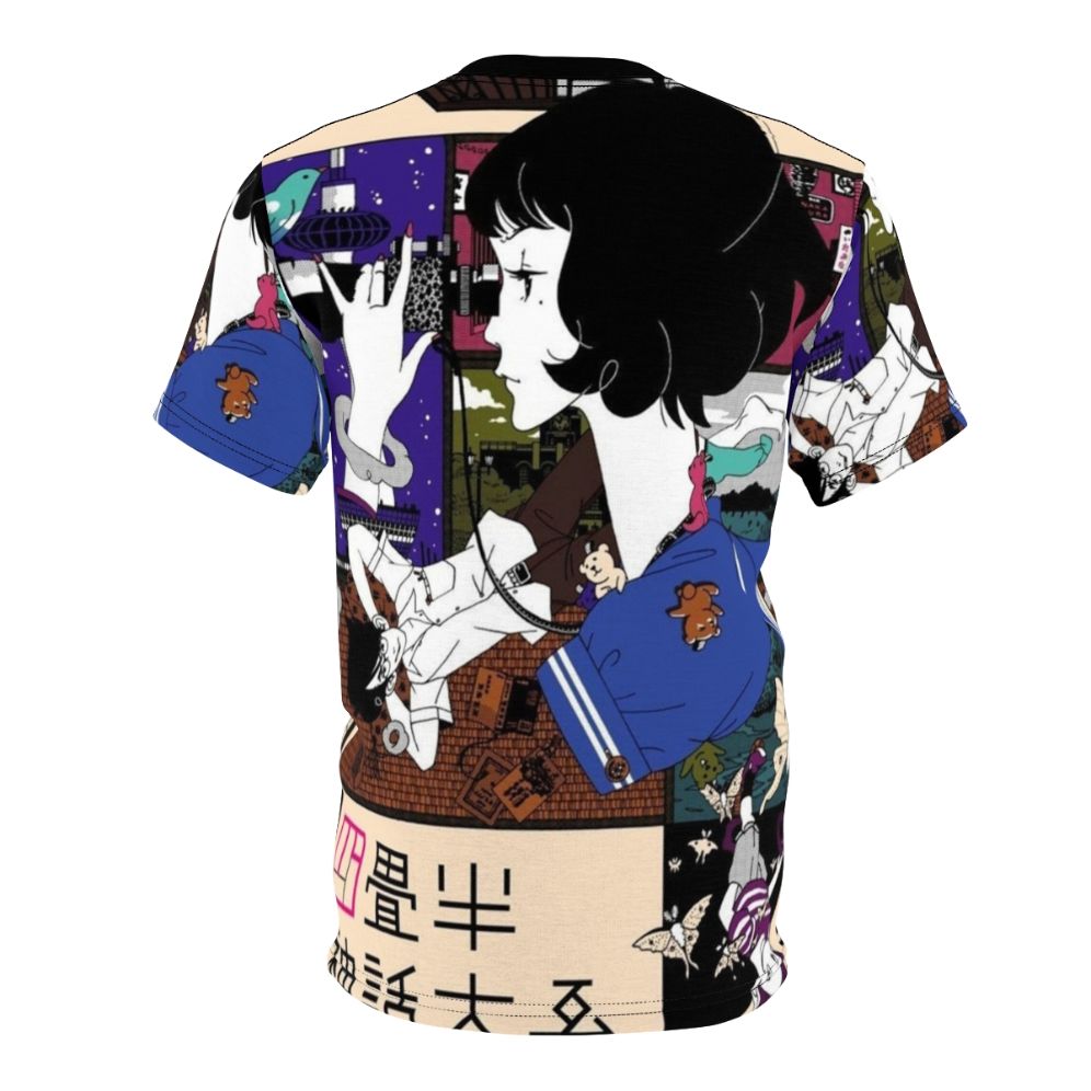 Stylized Tatami Galaxy anime-inspired art on a t-shirt - Back