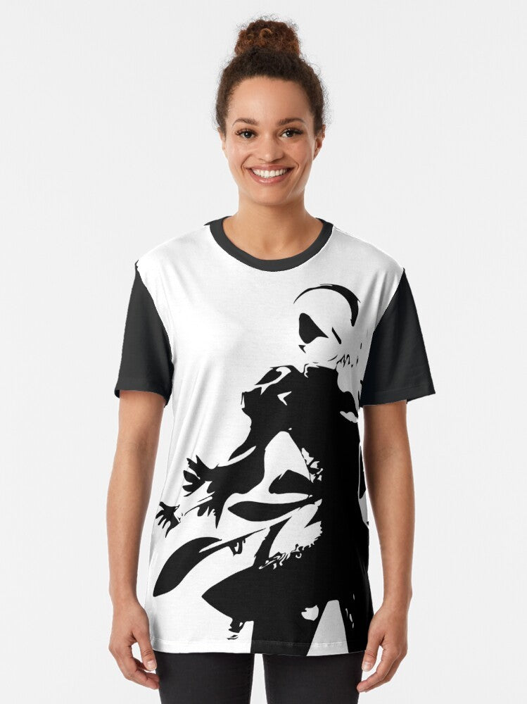 Nier Automata 2B Silhouette Graphic T-Shirt - Women