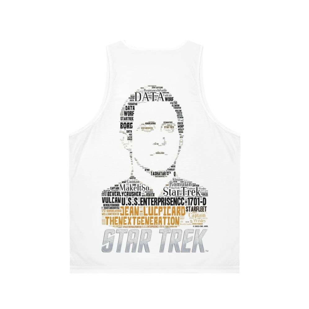 Data Star Trek: The Next Generation Unisex Tank Top - Back