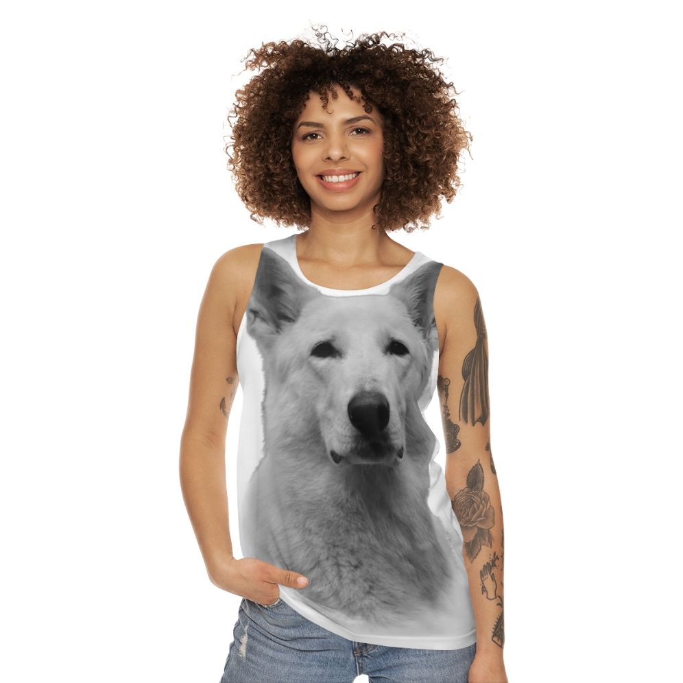 White German Shepherd Unisex Tank Top - women