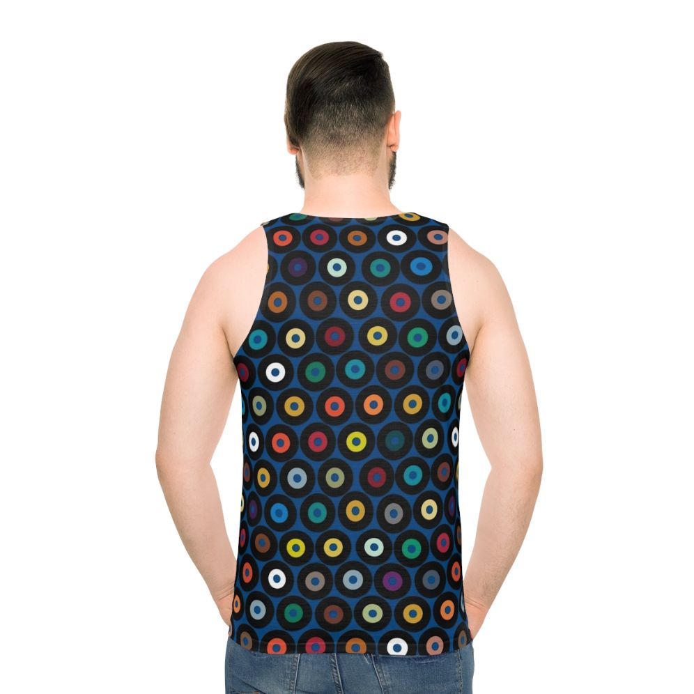 Retro unisex tank top with multicolor graphic design - men back