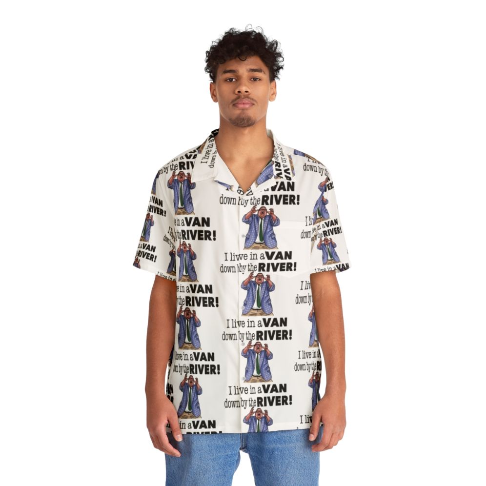 Chris Farley's "Matt Foley" Down By The River Hawaiian Shirt - People Front