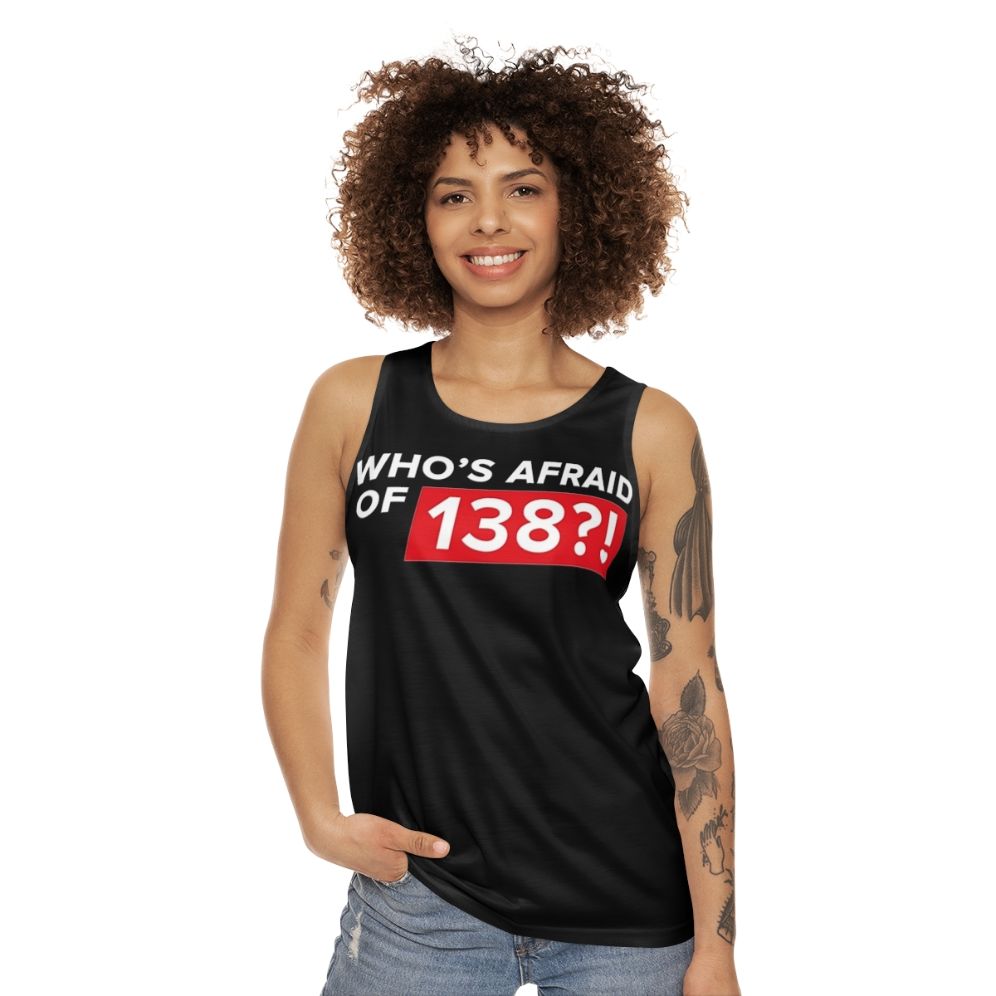 Unisex tank top with trance music design - women