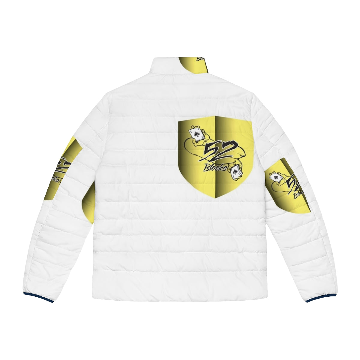 Sports puffer jacket with 52 hand blocks design - Back