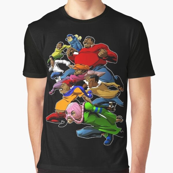 Vintage Fat Albert and the Gang cartoon characters on a graphic t-shirt