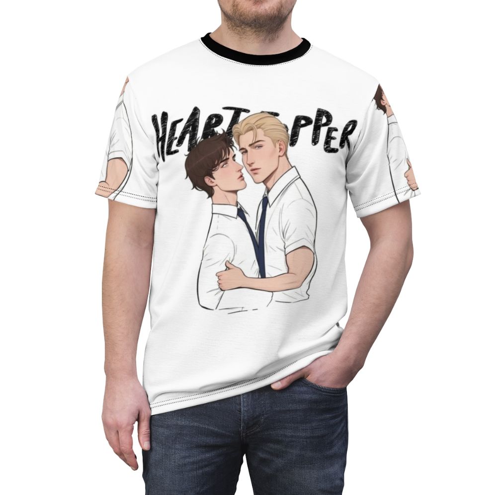 Heartstopper Nick and Charlie Inspired AOP T-shirt - men front