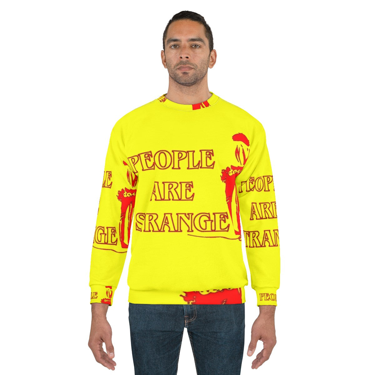 People Are Strange Sweatshirt featuring the Doors and Stranger Things inspired design - men